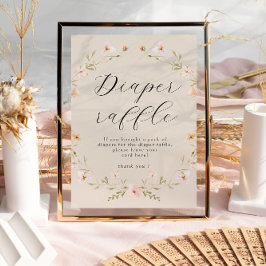 Boho Wildblomma Diaper Raffle Baby Shower Poster
