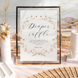 Boho Wildblomma Diaper Raffle Baby Shower Poster