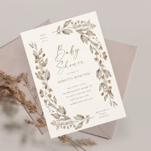 Boho Wildblomma Elegant Blommigt Baby Shower