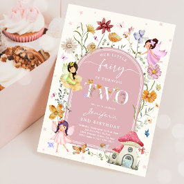 Boho Wildblomma Fairy 2:a födelsedagen Party Inbjudningar