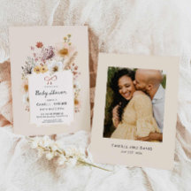 Boho Wildblomma Garden Baby Shower-inbjudan