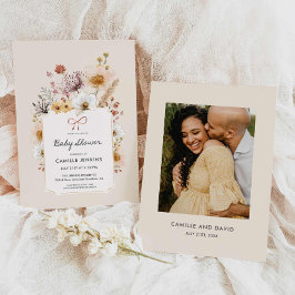Boho Wildblomma Garden Baby Shower-inbjudan Inbjudningar