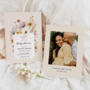 Boho Wildblomma Garden Baby Shower-inbjudan Inbjudningar