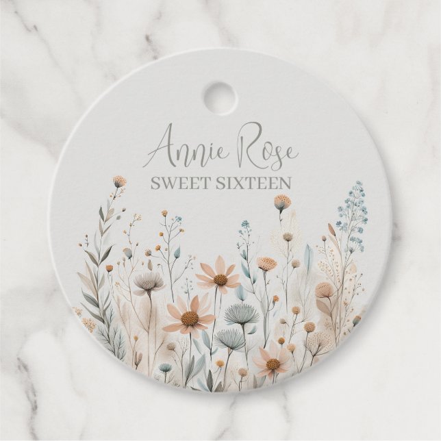 Boho Wildblomma Gåvor Etiketter (Framsida)