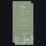 Boho wildblomma grönt bröllop meny<br><div class="desc">Menyn Boho simple grönt wildblomma bröllop.</div>