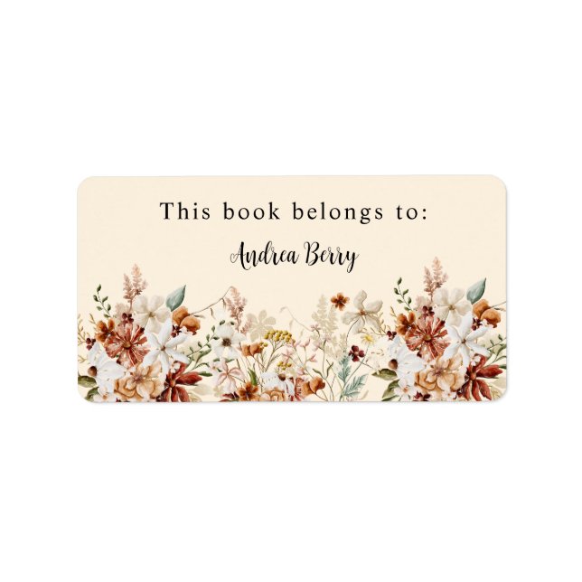 Boho Wildblomma i Bok i Tillhör till Adressetikett (Framsidan)