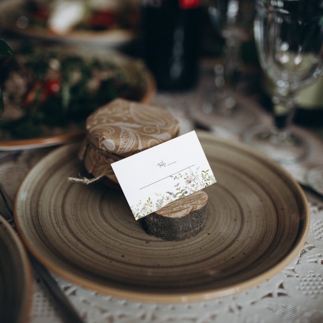 Boho Wildblomma | Ortkort Bröllop Bord Visitkort (Skapare uppladdad)