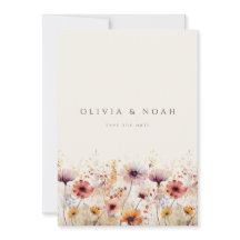 Boho Wildblomma sparar datumkortet Bröllop