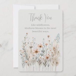 Boho Wildblomma Tack Kort