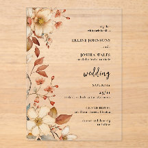 Boho Wildblomma Terracotta Wedding bjudande
