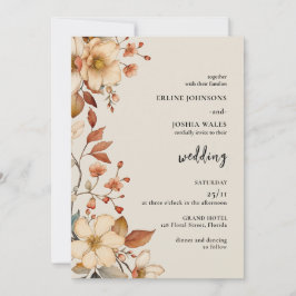 Boho Wildblomma Terracotta Wedding bjudande Inbjudningar