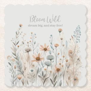 Boho Wildblomma Underlägg Papper