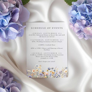 Boho Wildblomma Vår SCHEDULE OF EVENTS Inbjudningar