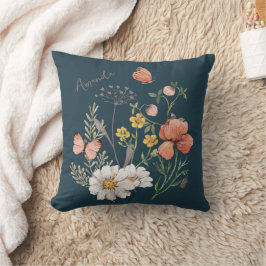 Boho Wildblommans eget namn Dekorativ kudde