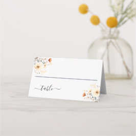 Boho WildblommBeige Terracotta Bröllop Placeringskort