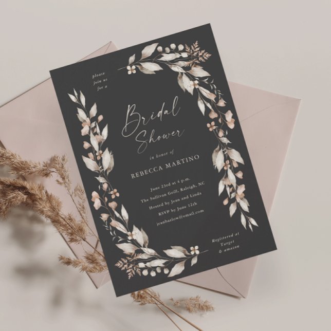 Boho WildblommBlommigt Bröllop Möhippa (Boho wildflower floral elegant wedding bridal shower invitation magnetic card.)