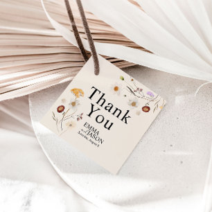 Boho WildblommBröllop Tack Gift Märkres Gåvor Etiketter