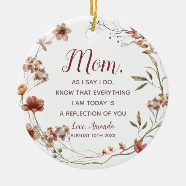 Boho WildblommBudens mamma Julgransprydnad Keramik (Framsidan)