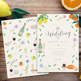 Boho WildblommCitrus Summer Bröllop Inbjudningar