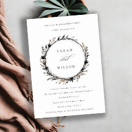 Boho Wildblomme Black Fall Wandeans Förlovning Inbjudningar