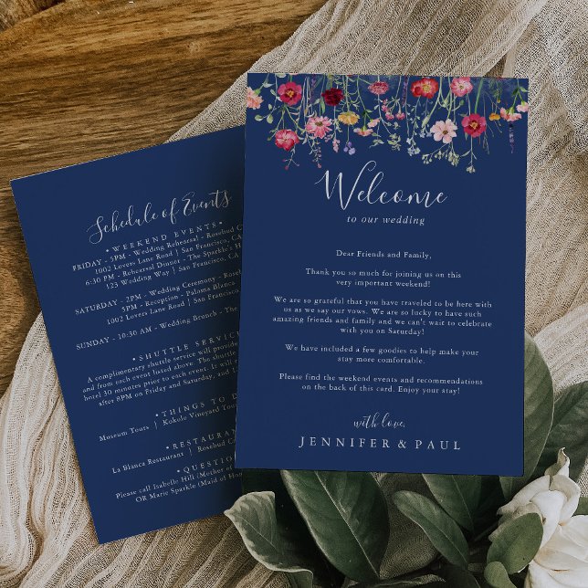 Boho Wildblomme Bröllop Välkommen Brev (Skapare uppladdad)