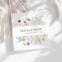 Boho Wildblomme Meadow Bröllop Napkins