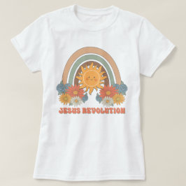 Boho Wildblomme Retro Sol Jesus Revolution T Shirt