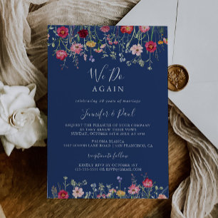 Boho Wildblomme Vi gör om Vow Renewal Inbjudningar