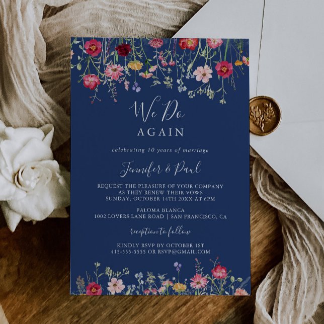 Boho Wildblomme Vi gör om Vow Renewal Inbjudningar (Skapare uppladdad)