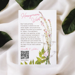 Boho wildblommefoto som önskar sig ett bra bröllop tilläggskort
