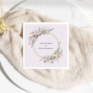 Boho WildblommFern Lavender Bröllop Pappersservett