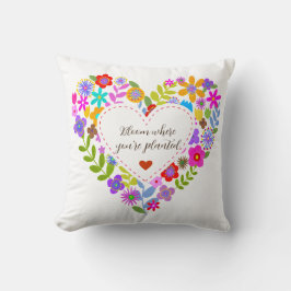 Boho WildblommHeart Anpassade Dekorativ kudde