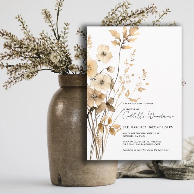Boho WildblommJourney Begins Baby Shower Inbjudningar (Skapare uppladdad)