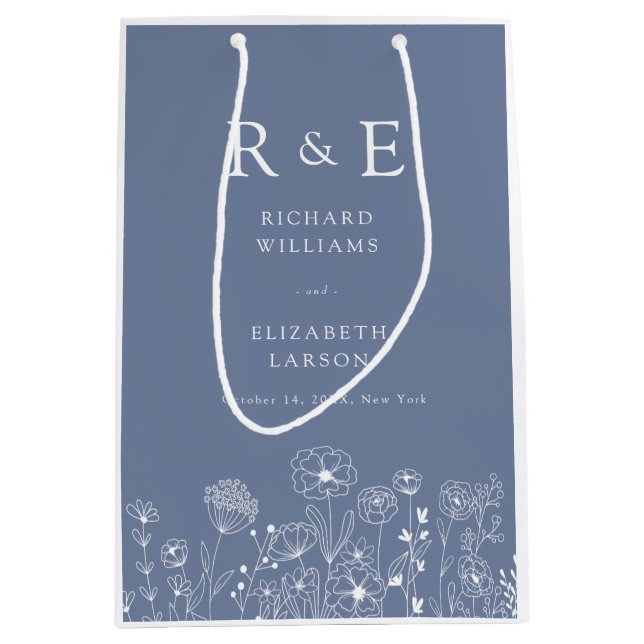 Boho WildblomModern Watercolor Bröllop (Framsidan)