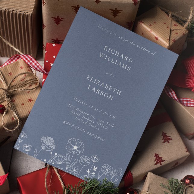 Boho WildblomModern Watercolor Bröllop Inbjudningar (Skapare uppladdad)