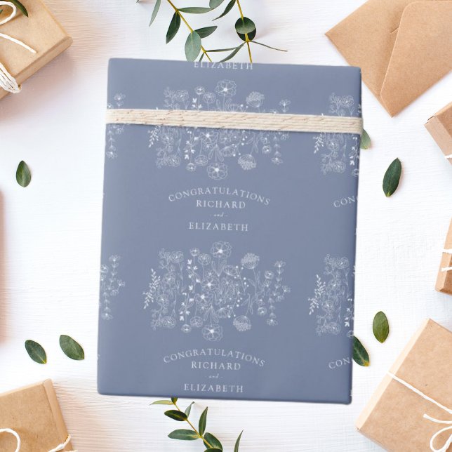 Boho WildblomModern Watercolor Bröllop Presentpapper (Skapare uppladdad)