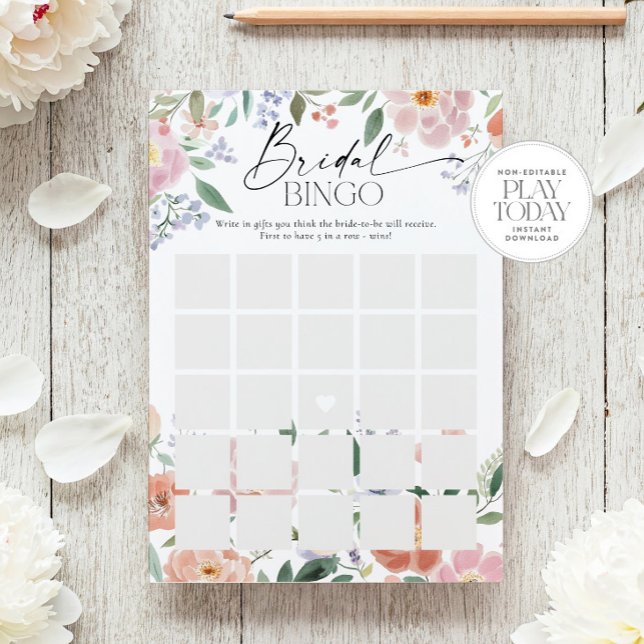 Boho WildblomMöhippa Bingo Game Inbjudningar (Skapare uppladdad)