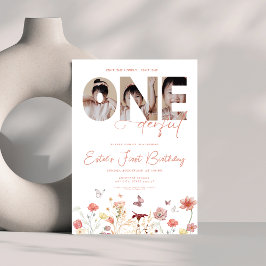 Boho Wildblommor är inte en underbar första födels Inbjudningar