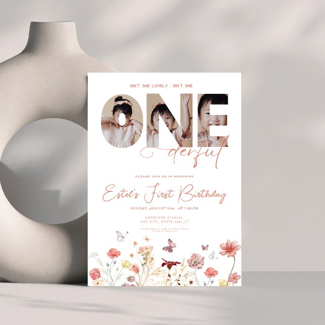 Boho Wildblommor är inte en underbar första födels Inbjudningar (Skapare uppladdad)