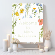 Boho Wildblommor Baby-dusch