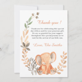 Boho Wildblommor Baby Elephant Tack Inbjudningar