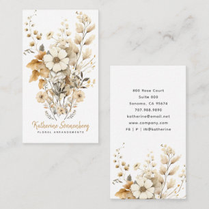 Boho Wildblommor Blommigt Arranger Florist Visitkort