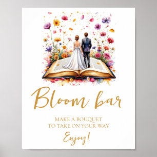 Boho Wildblommor Bloom eller Flower Pub Sign Poster