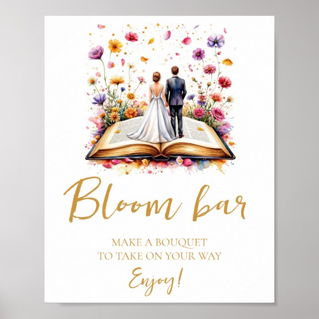 Boho Wildblommor Bloom eller Flower Pub Sign Poster (Framsidan)