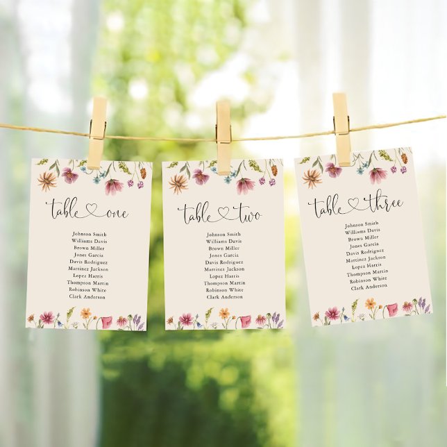 Boho Wildblommor Bordsnummer 2 Sittdiagram (Skapare uppladdad)