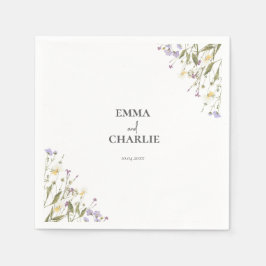 Boho wildblommor Botanical bröllop Pappersservett