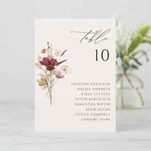 Boho Wildblommor: Bröllopssäteskort Inbjudningar