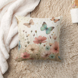 Boho Wildblommor & butterflies Kudde