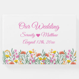 Boho Wildblommor Elegant Blommigt Bröllop Guest Bo Gästböcker