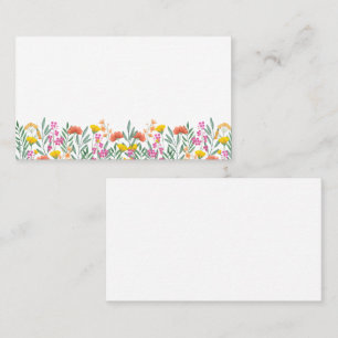 Boho Wildblommor Elegant Blommigt Garden Wedding Placeringskort